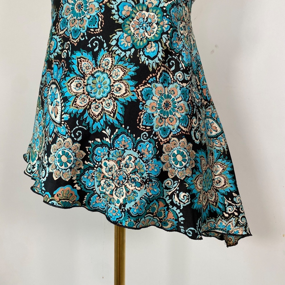 Vintage Fairy Grunge Y2K Babydoll Top Size XL Whimsigoth Satin Asymmetric Tie - Picture 3 of 10